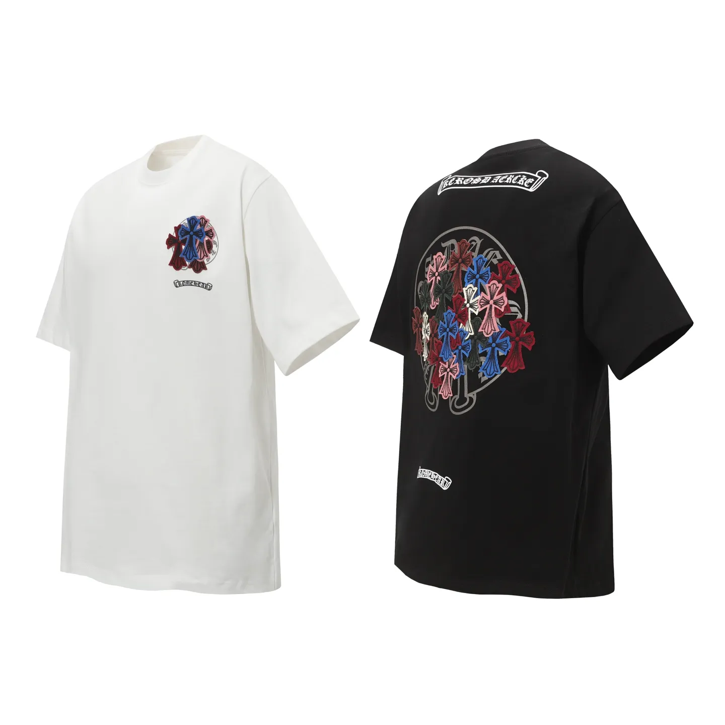P190 Chrome Hearts CH Chrome Hearts Colorful Cross Embroidery Short Sleeve T-shirt Use imported Tajima machine embroidery, correct configuration, black 2025 Chrome Hearts transparent packaging bag, 280g custom-dyed double yarn cotton, large version, loose and stylish, different from low version, slim and long version, upper body and hip stretch, 100% commitment: top quality, not fast food, the highest version on the market, top quality - different from the ordinary versions in the market, if you care about quality You must also respect the price. Absolutely zero after-sales service. The return rate so far is 0. It’s hard not to love the style. - 280g custom-dyed double yarn fabric. - Correct high-density main mark, washed tag, hand-sewn.